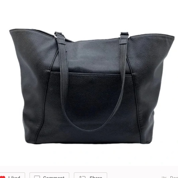 PERLINA Black Pebbled Leather Studded Tote Bag  (OS) - Picture 3 of 9